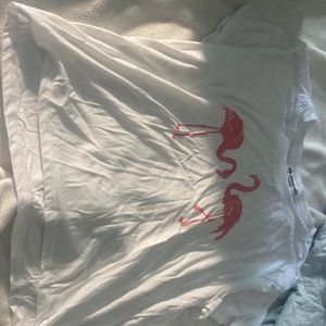 Sub-urban riot short sleeve shirt with flamingos